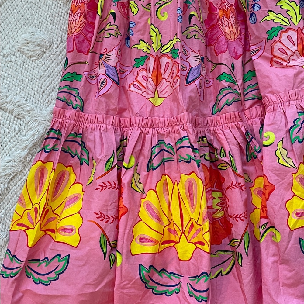 New Farm Rio x Anthropologie Tiered Puff Sleeve Midi Dress - Picture 6 of 7